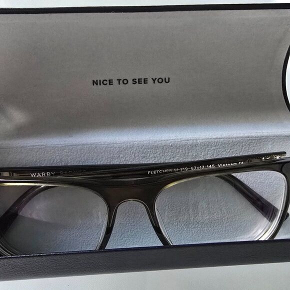 Warby Parker Fletcher W 719 Eyeglasses Frames Black Full Rim Square 57-17-145 main image 5